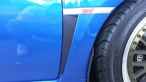 Precut Fender gills Inserts Black Carbon Fiber Wrap Overlays Vent 11-14 WRX STI  - Bild 1 von 2
