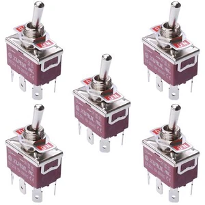 5 x On-On DPDT Toggle Switch 250V AC 15A - Picture 1 of 1