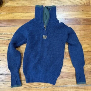 EUC Vikafjell Wool 1/4 Zipper Blue Sweater Boys 12 NORWAY - Picture 1 of 6