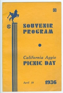 18 Aprile 1936 Università della California Aggie Picnic Day Programma Souvenir, 16 Pg - Foto 1 di 7