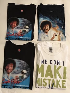 Four 100% Cotton Bob Ross T-Shirts Like New Size Large - Picture 1 of 6