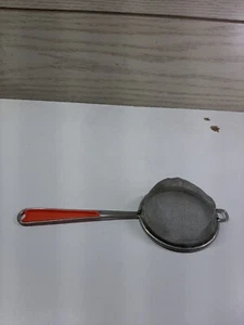 VINTAGE KITCHEN WESTERN GERMANY RED HANDLE STRAINER - Picture 1 of 5