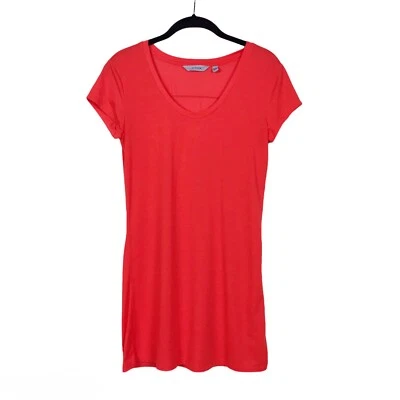 Женская красно-оранжевая футболка Athleta Essence CYA размер XS короткий рукав длинная длина - Изображение 1 из 4
