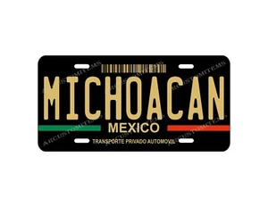 MICHOACAN AUTO SCHWARZ DEKOSCHILD / Car Plate Personalized Michoacan Black - Bild 1 von 4