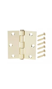 Everbilt 3-1/2 in. Satin Brass Square Corner Door Hinge 237009 (Lot of 10) - Picture 1 of 3