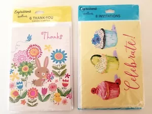 Hallmark Expressions Blank Thank You Notes Party Invites Easter Spring 2 Packs - Picture 1 of 9
