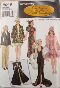 Simplicity 9049 COUTURIER 15,5" vestiti per bambola modello moda armadio NON TAGLIATO - Foto 1 di 8