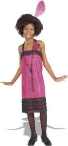 Fringed Flapper Pink 20's Speakeasy Fancy Dress Up Halloween Child Costume - Picture 1 of 6