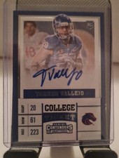 2017 Panini Contenders Draft Picks College Ticket Tanner Vallejo Rookie Auto RC