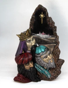 Three Wisemen Magi Nativity Scene Christmas Kimple Ceramic Molds Hand Painted - Picture 1 of 8