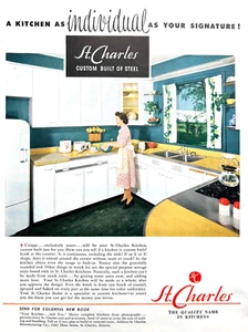 St. Charles Custom Built Steel Kitchens Ad 1948, St. Charles, IL - Picture 1 of 1