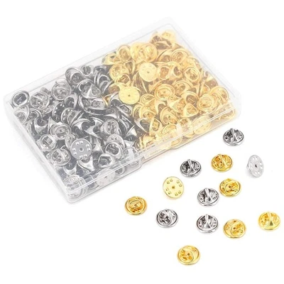 Pasador de bloqueo de metal de 80 piezas respaldos guardianes broche de calidad profesional respaldos dorados plateados Foto 1 de 4