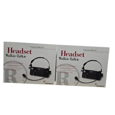 Radio Shack Walkie Talkie Con Par de Auriculares TRC-507 Voz Activada Manos Libres Foto 1 de 4