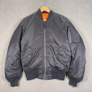 Vintage Alpha Industries MA-1 Flyers Jacket Mens S Gray Military Bomber Flight - Picture 1 of 11