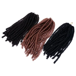 3 Pcs African Lightweight Synthetic Braided Long Wigs Dreadlock Style Hair - Picture 1 of 12