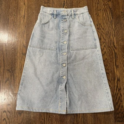 Falda midi de mezclilla Citizens Of Humanity Anouk para mujer talla 24 Foto 1 de 4