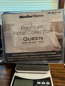 Mueller Home Premium Hotel Collection Queen 6 pc Sheet Set Gray NEW - Picture 1 of 4
