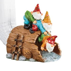 Hang in There Garden Gnomes Downspout Extension Statue - Picture 1 of 2