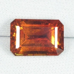 5.28 ct RARE SPARKLING ORANGE RED NATURAL SPHALERITE OCTAGON GEMSTONE C Vdo BL - Picture 1 of 3