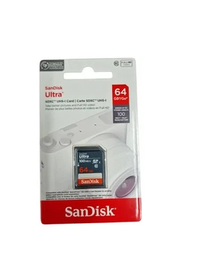 SanDisk Ultra 64GB SDXC Speicherkarte – Class 10, bis 100MB/s - Bild 1 von 2