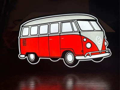 Светодиодный лайтбокс с 3D-печатью Split Bus • винтажный стиль автобуса кемпера VW • светодиодная лампа - Изображение 1 из 2