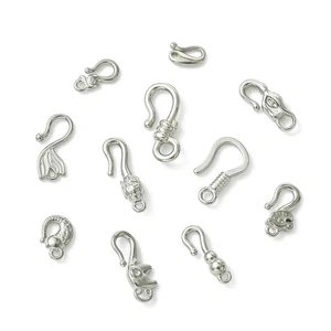 11pcs Silver Stainless Steel Hook Clasps for Earrings Necklace Jewelry Making - Picture 1 of 8