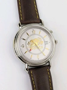 Vtg UNTESTED NOS Men's Roots Canada Watch Leather Strap Band Beaver Dial 37mm - Picture 1 of 8