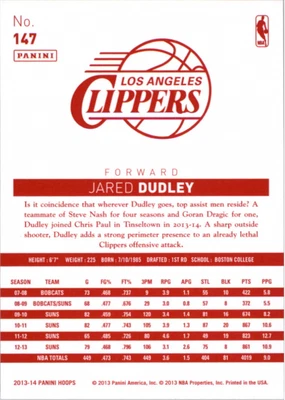 2013-14 Hoops Red Backs #147 Jared Dudley - BSK - Image 1 of 2