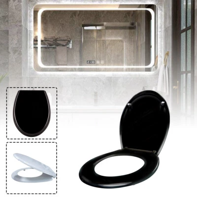 Schwarz Klodeckel WC Toilettendeckel Toilettensitz Klobrille Deckel Duroplast ^1 - Bild 1 von 4