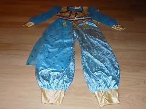 Size Medium 7-8 Disguise Princess Jasmine Genie Costume Pants Top Aqua Gold EUC - Picture 1 of 6