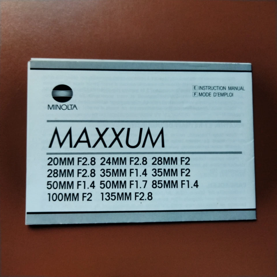 美能达Maxxum镜头说明书 — 第 1/2 张图片