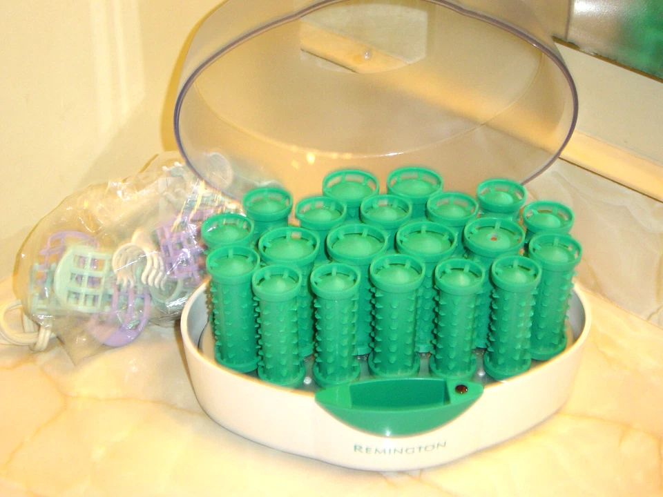 (green ) REMINGTON BodyWaves WAX CORE 20 HOT ROLLERS CURLERS CLIPS lasting curls - Image 1 of 1