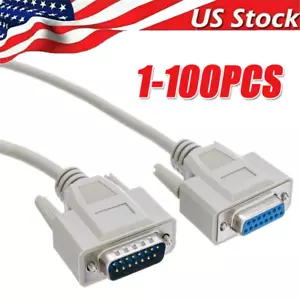 DB9 RS232 Male to Female Serial Port Extension Cable Cord3ft/5ft/10ft/16.4ft Lot - Picture 1 of 13