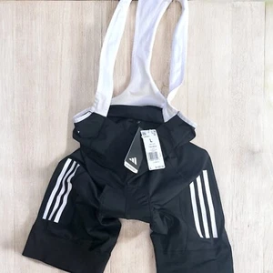Adidas Women’s Aeroready Cycling Padded Bib Shorts Size L - Black/white NWT - Picture 1 of 4