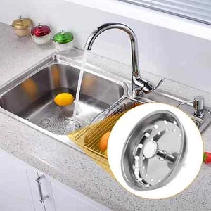 2 Pack Kitchen Sink Drain Stopper Basket Strainer Stainless Steel Waste Plug - Picture 1 of 5