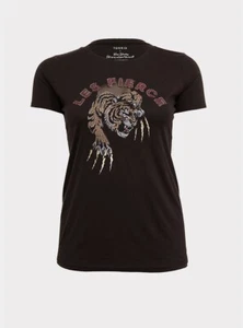 Torrid Tiger Shirt Crew Neck Slim Fit Black Gold Red NWT New 00X - Picture 1 of 5