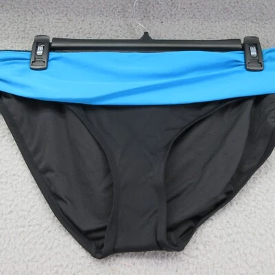 Traje de baño de playa para mujer parte inferior de bikini acanalado 18 azul agua negro escape tropical Foto 1 de 4