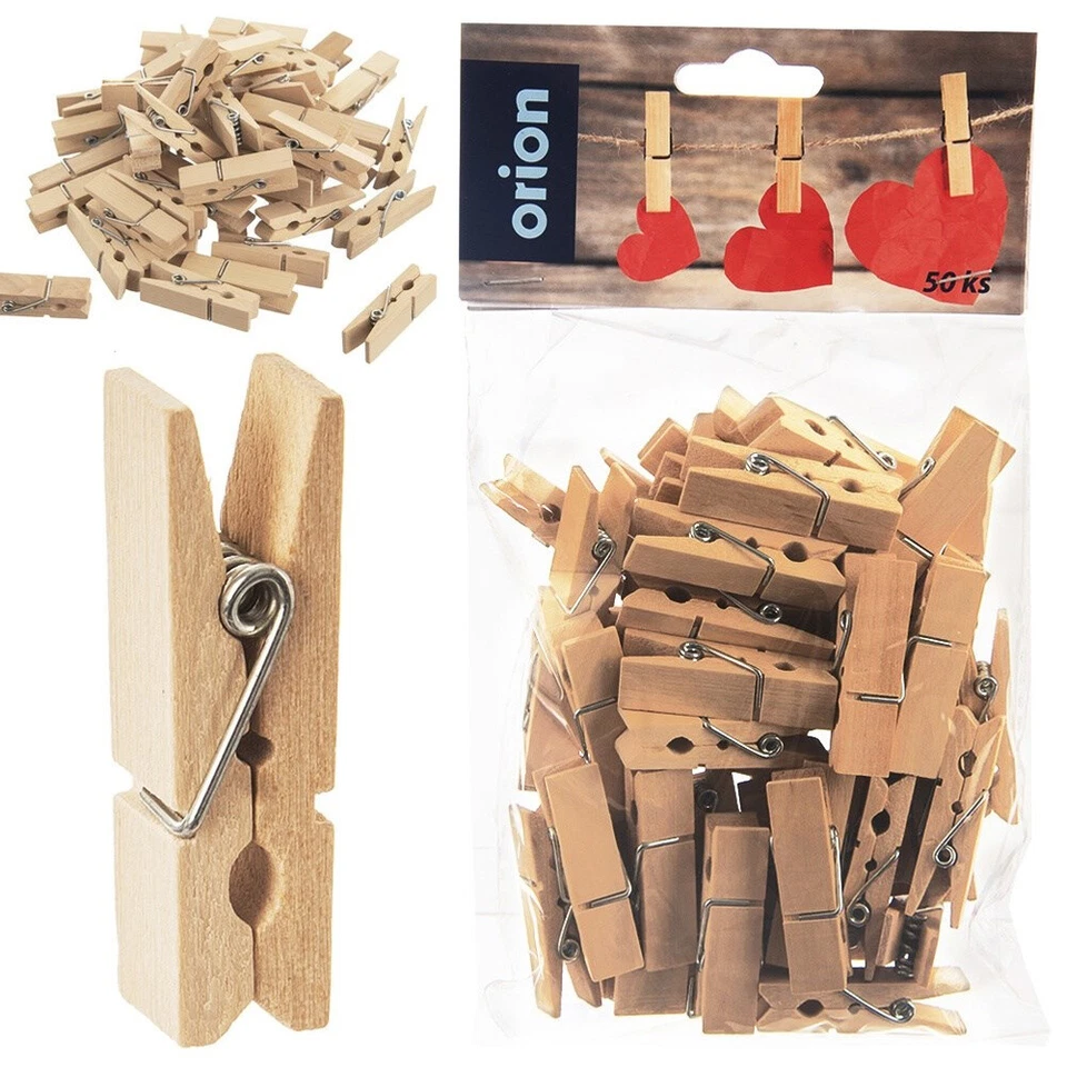 Deko-Klammern Deko-Clips Holzklammern Wäscheklammern 4,5 cm 50 Stk. - Bild 1 von 4