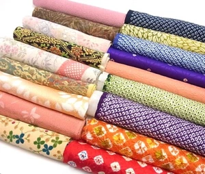 s005_Paquete, Juego de tela de seda kimono japonés, 18 piezas - Imagen 1 de 7