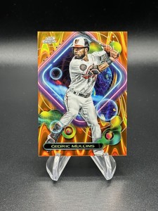 2023 Topps Cosmic Chrome Cedric Mullins #'d /25 SP Orange Galactic Refractor 103