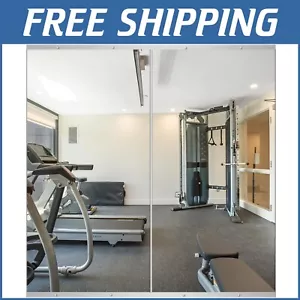 2 Piece Frameless Gym Mirror Set - 48''x24'' HD Reflection for Wall Mounting - Picture 1 of 7