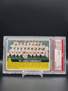 1956 Topps #134 St. Louis Cardinals Team Card Gray Back PSA 3.5 VG+ (CB) - Picture 1 of 2