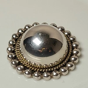 Vintage LATON Mexico 925 Brooch - Sterling Silver Round Pin - 1.75" - Picture 1 of 14