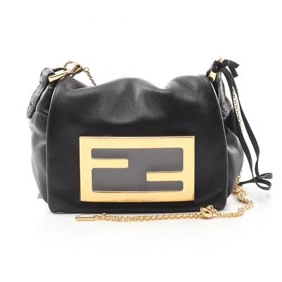 FENDI Nano Mamma Baguette Shoulder Bag 7AS368ABVEF0KUR leather Black NEW GHW - Image 1 of 4