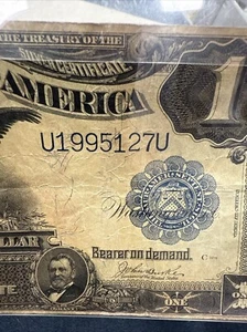 1899 $1 SILVER CERTIFICATE BLACK EAGLE Fancy Serial Number 1995-12-7 - Picture 1 of 7