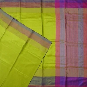 Saris verdes vintage Namaste 100 % seda pura Zari tejido a mano tela artesanal 6YD - Imagen 1 de 6