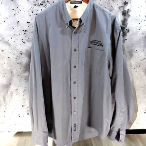 PORT AUTHORITY Men's 2XL Casual Button Front Work Shirt Gray Generations Co Logo - Picture 1 of 10