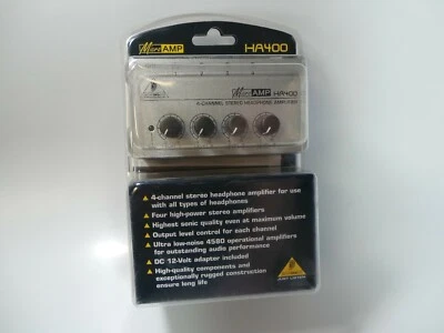 MICROAMP HA400 BEHRINGER ULTRA-COMPACT 4-CHANNEL STEREO HEADPHONE AMPLIFIER - Image 1 of 2