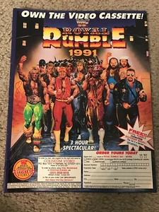 1991 WWF ROYAL RUMBLE VHS Video Poster Print Ad HULK HOGAN TEXAS TORNADO WARRIOR - Picture 1 of 1