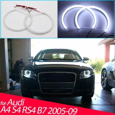 2x RGB Remote LED Angel Eye Halo Rings Kits for Audi A4 S4 RS4 B7 2005-2009 - Image 1 of 4